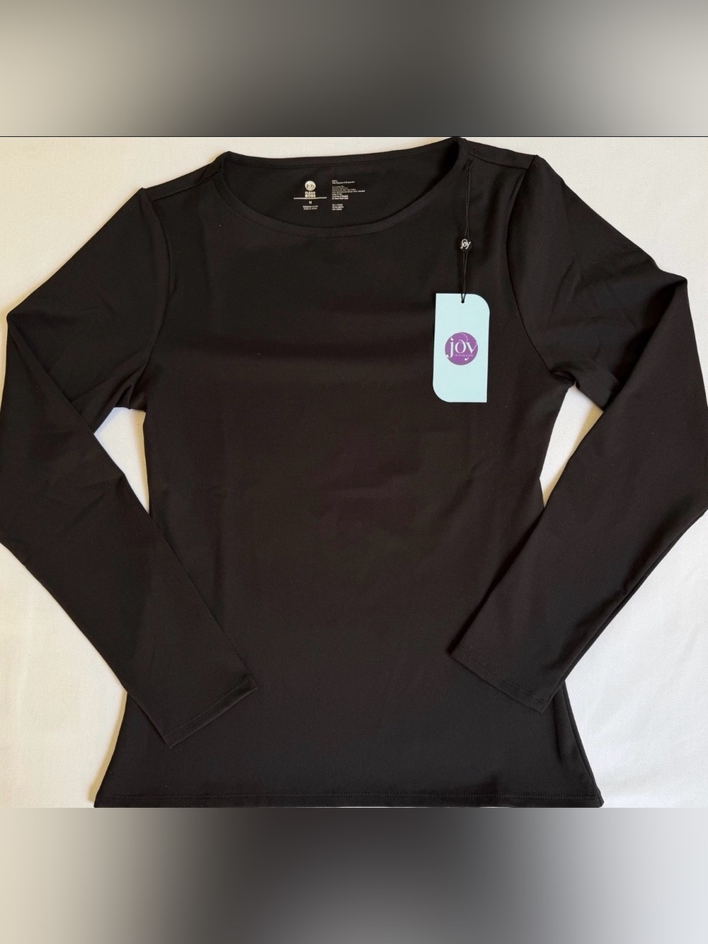 Joy Clean Boss Black Performance Long Sleeve Top NWT Medium
